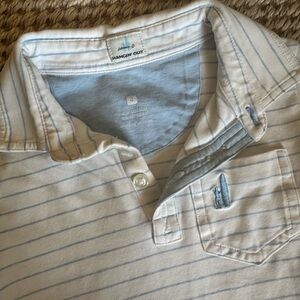 Boys Johnnie-O Blue Striped Polo Shirt with Embroidered Logo, Size 4